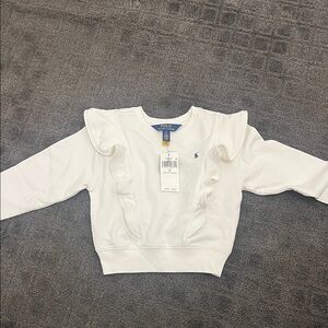 Polo Ralph Lauren White Sweatshirt with Blue Logo